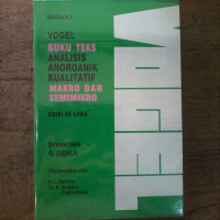 Buku Teks Analisis Anorganik Kualitatif Makro Dan Semimikro